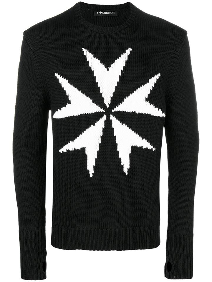 Neil Barrett Star Knit Jumper - Black