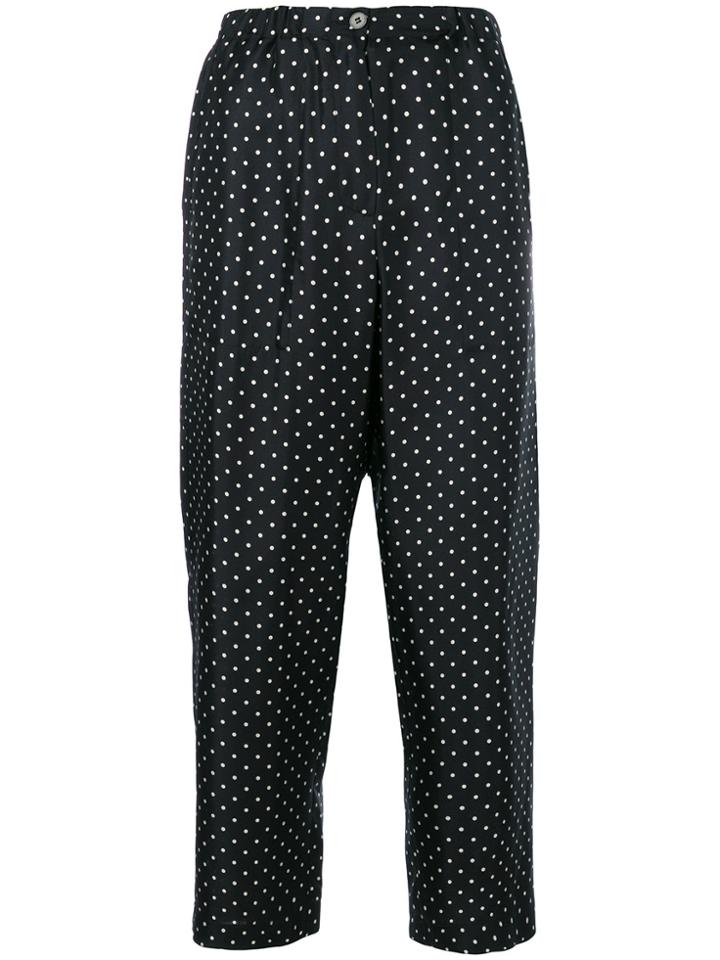 Alberto Biani Polka Dot Cropped Trousers - Black