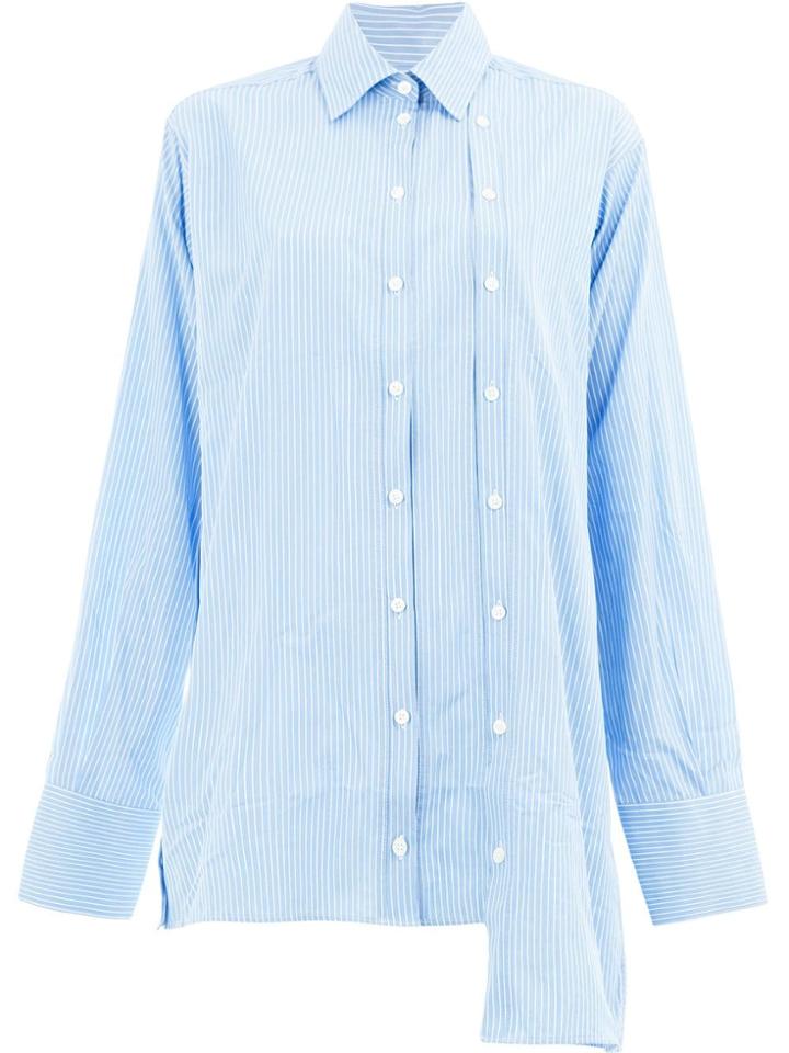 Rokh Pinstripe Oversized Shirt - Blue