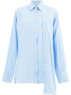 Rokh Pinstripe Oversized Shirt - Blue