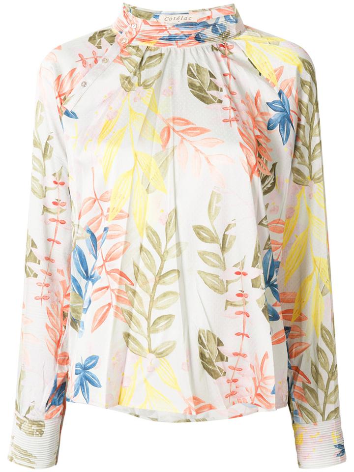 Cotélac Floral Print Blouse - Nude & Neutrals