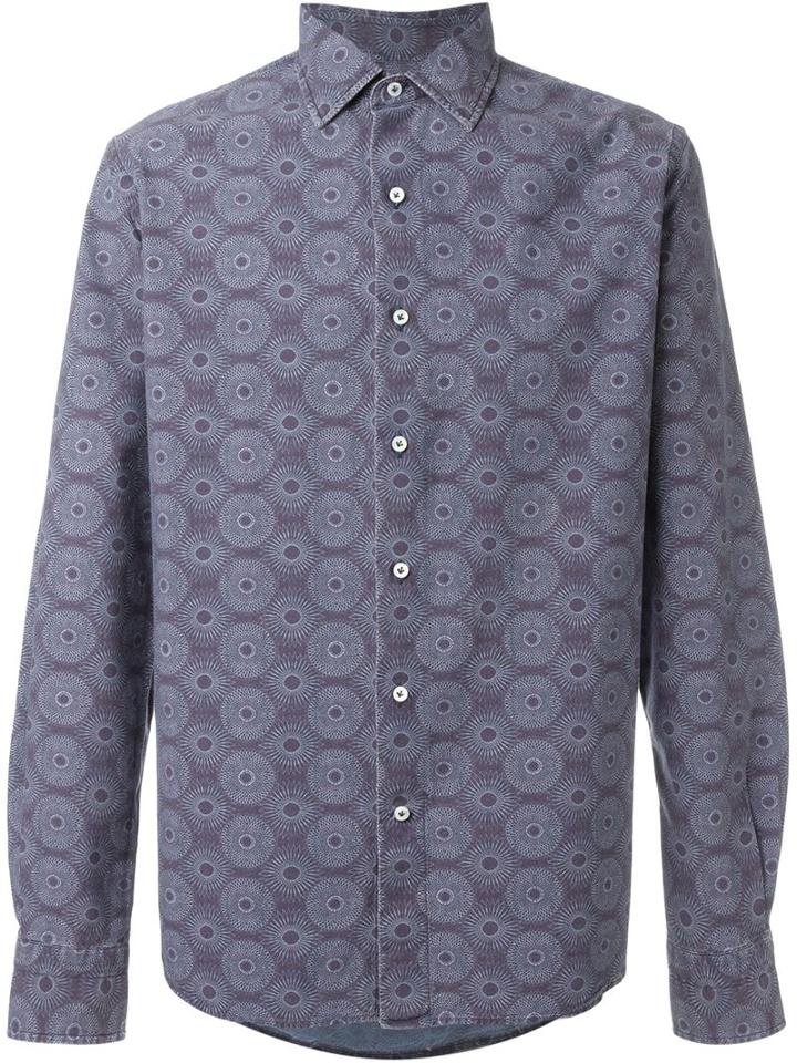 Gabriele Pasini Flower Print Shirt, Men's, Size: 42, Nude/neutrals, Cotton