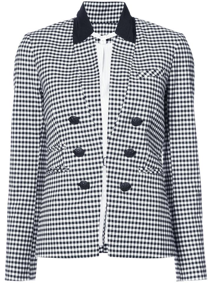 Veronica Beard - Vichy Blazer - Women - Cotton/spandex/elastane - 6, Black, Cotton/spandex/elastane