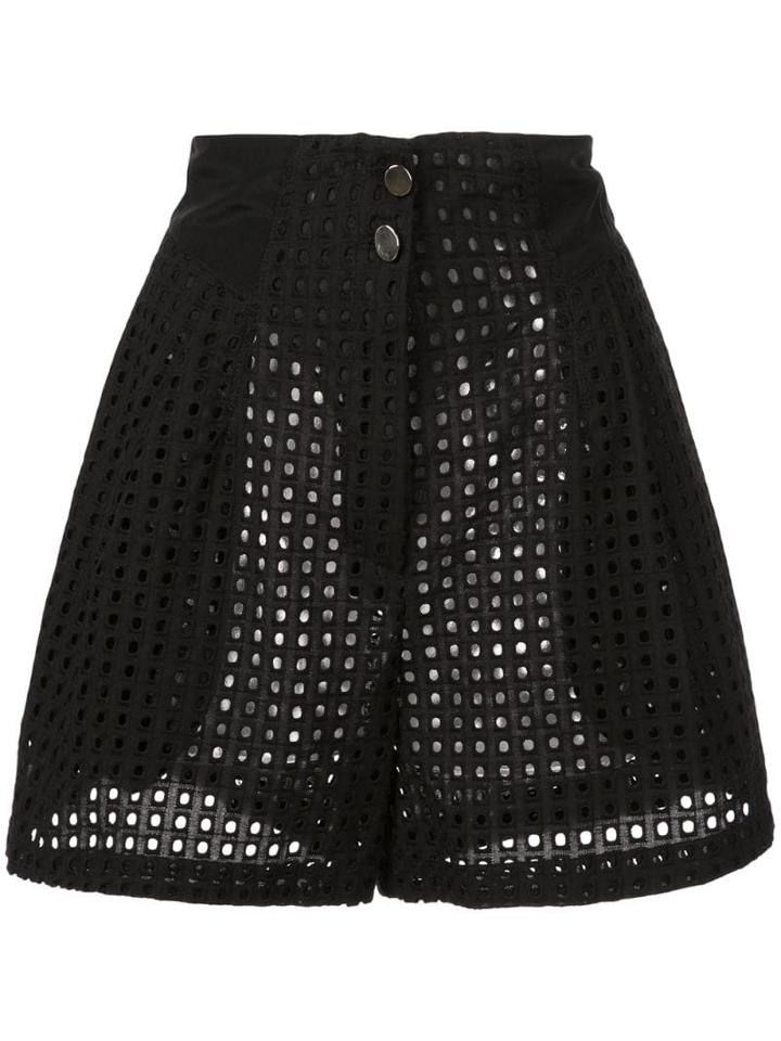 Fleur Du Mal Sheer High-waisted Shorts - Black
