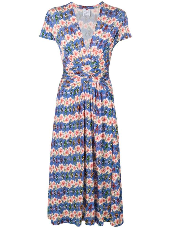 Ultràchic Rock Print Midi Dress - Blue