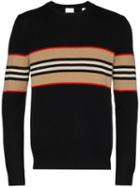 Burberry Icon Stripe Cashmere Sweater - Black