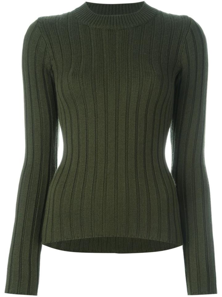 Mm6 Maison Margiela Ribbed Jumper, Women's, Size: Medium, Green, Wool/polyacrylic