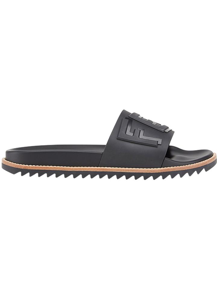 Fendi Shadow Logo Sliders - Black