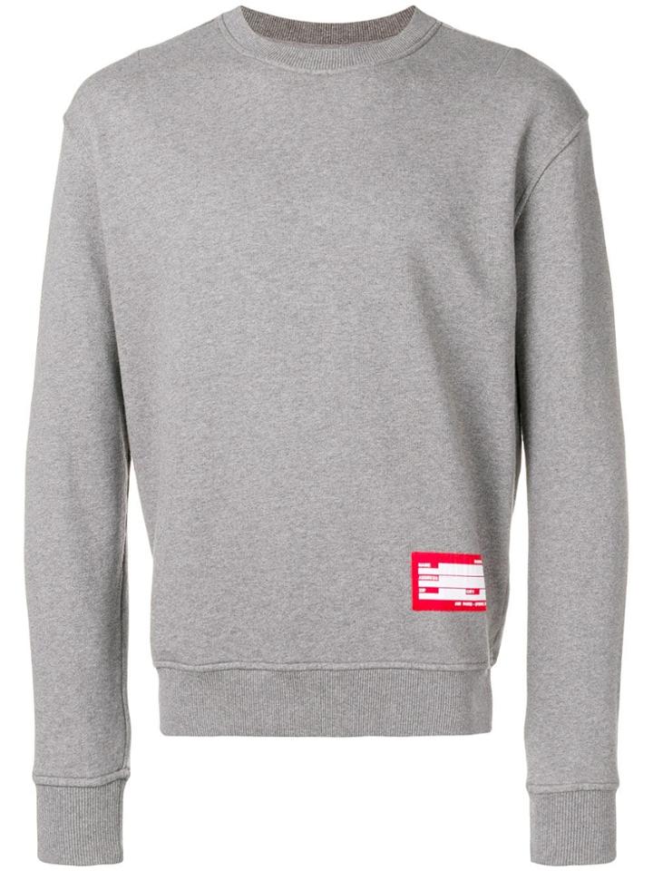 Ami Alexandre Mattiussi Sweatshirt With Patch Name Tag - Grey
