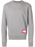 Ami Alexandre Mattiussi Sweatshirt With Patch Name Tag - Grey