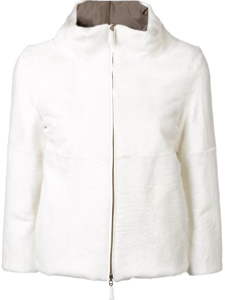 Agnona Zip Up High Neck Puffer Jacket