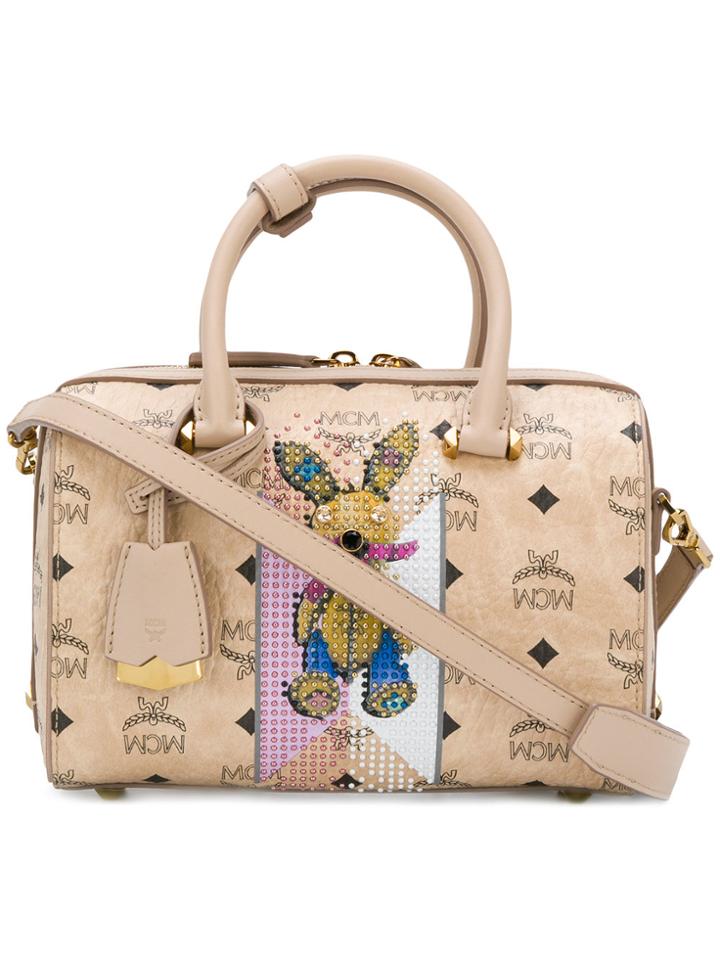 Mcm Rabbit Tote - Nude & Neutrals