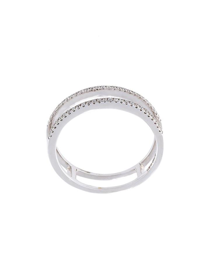 Wouters & Hendrix Gold Diamond Double Band Ring, Women's, Size: 54, Metallic