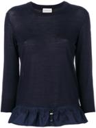 Moncler Pleated Hem Knitted Top - Blue