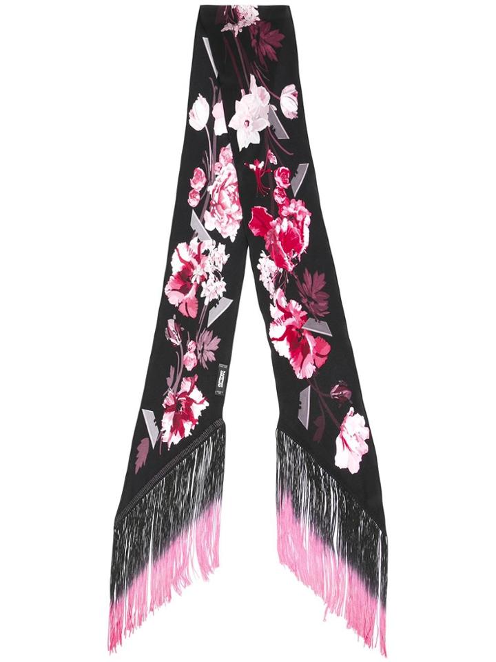 Rockins Flora Skinny Fringed Scarf - Black