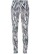 Giamba Zebra Print Trousers, Women's, Size: 40, White, Cotton/spandex/elastane