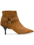 Morobé Strap Detail Ankle Boots - Brown