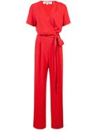 Dvf Diane Von Furstenberg Wrap Front Jumpsuit - Red