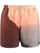 Esteban Cortazar Ibiza Sunset Swim Shorts - Brown