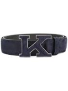 Kiton Logo Plaque Belt - Blue