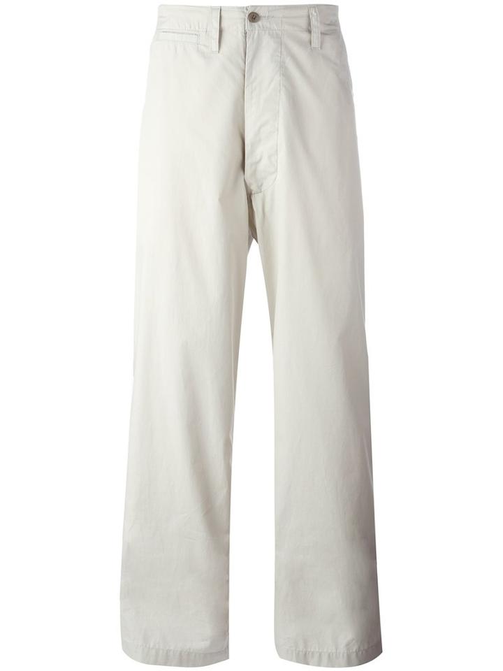 E. Tautz 'field' Wide Leg Trousers, Size: 34, Nude/neutrals, Cotton