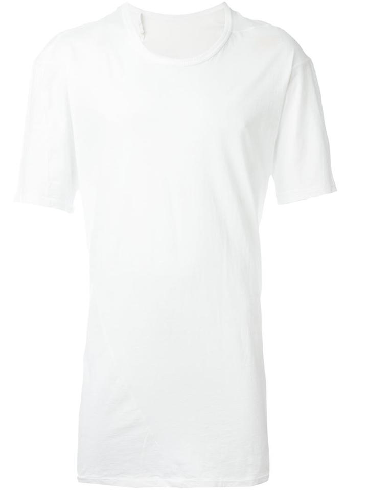 11 By Boris Bidjan Saberi Diagonal Seam Longline T-shirt, Men's, Size: Xs, White, Cotton