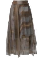 Brunello Cucinelli Asymmetric Flared Midi Skirt - Grey