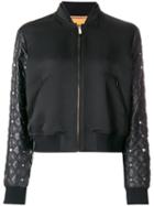 Versace - Quilted Sleeve Bomber Jacket - Women - Silk/cotton/acrylic/acetate - 40, Black, Silk/cotton/acrylic/acetate