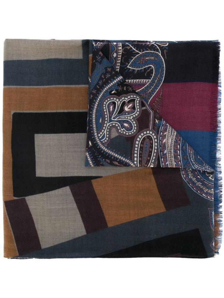 Etro Multi Print Scarf, Adult Unisex, Yak/virgin Wool