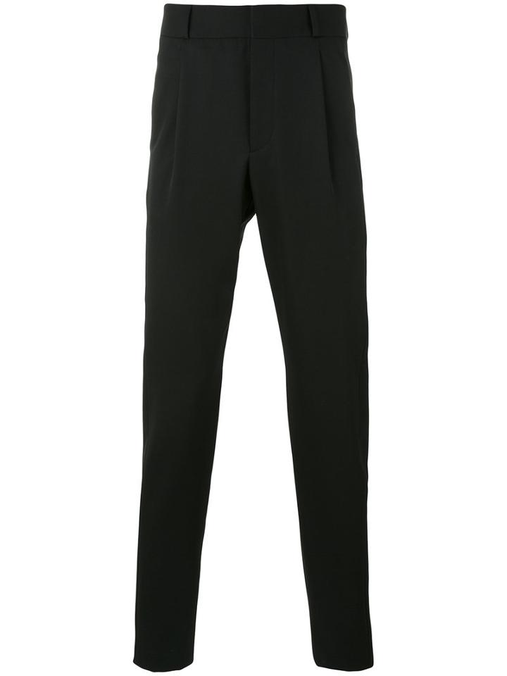 Saint Laurent - Slim Cut Trousers - Men - Viscose/virgin Wool - 52, Black, Viscose/virgin Wool