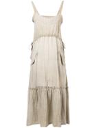 Golden Goose Deluxe Brand Pinstriped Maxi Dress - Neutrals
