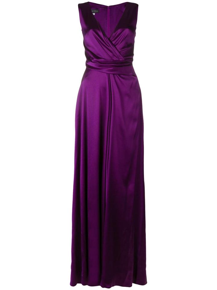 Talbot Runhof Crêpe Satin Long Dress - Pink & Purple