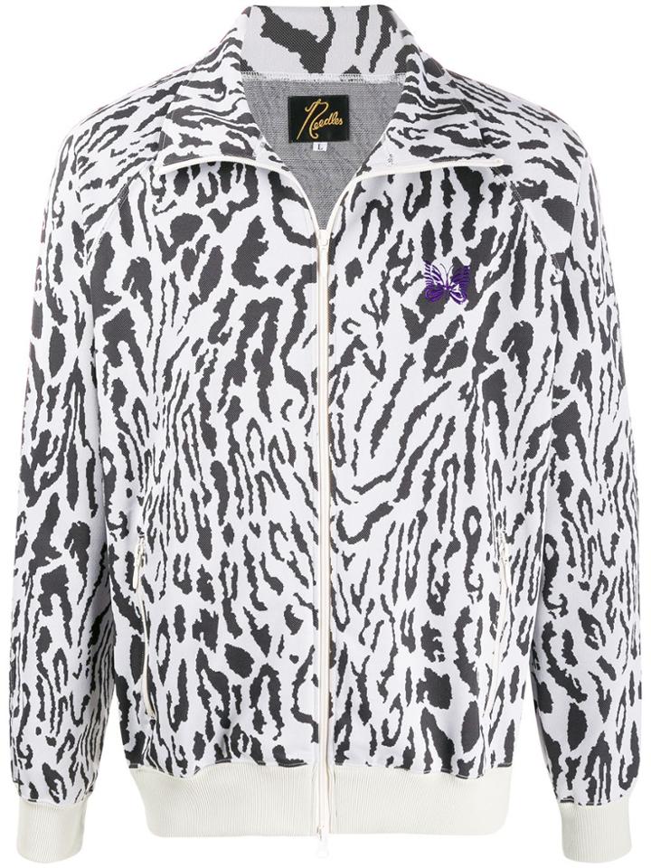 Needles Leopard-jacquard Zip-through Jacket - Grey