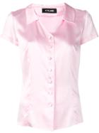 Styland Sheen Button Shirt - Pink