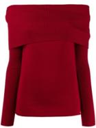Romeo Gigli Pre-owned 1990s Off-the-shoulders Knitted Top - Red