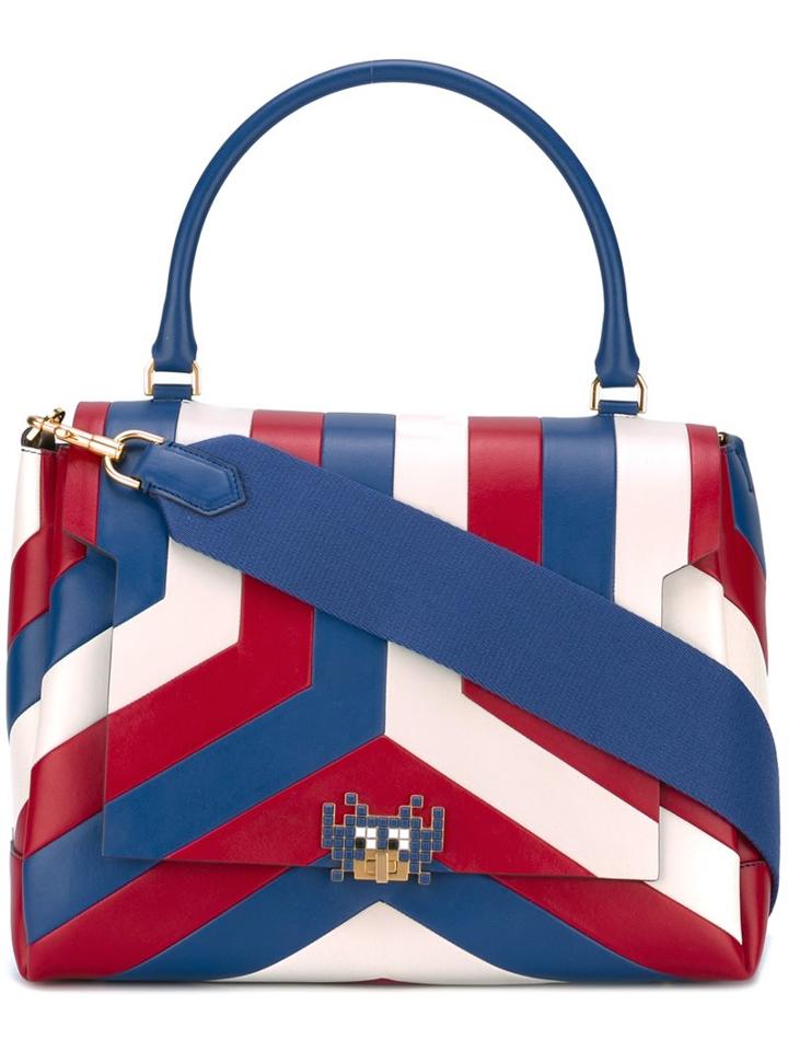 Anya Hindmarch Striped Tote Bag, Women's, Red