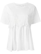 Chloé Guipure Trim T-shirt, Women's, Size: Small, White, Cotton