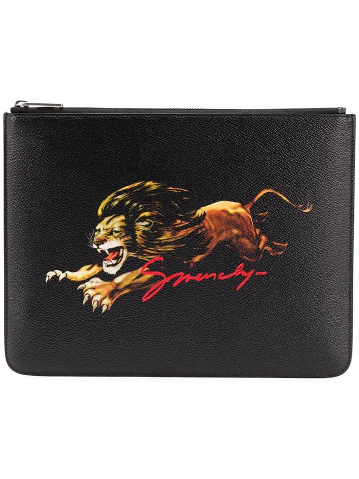 Givenchy Leo Zipped Clutch - Black
