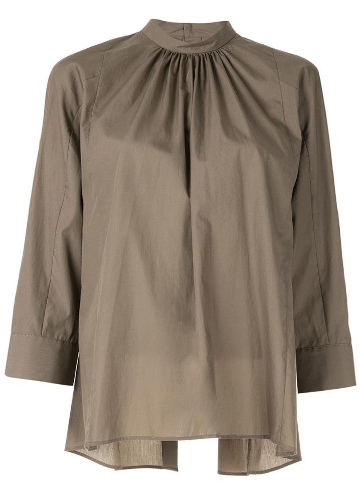 Des Prés Three-quarter Sleeve Blouse - Brown