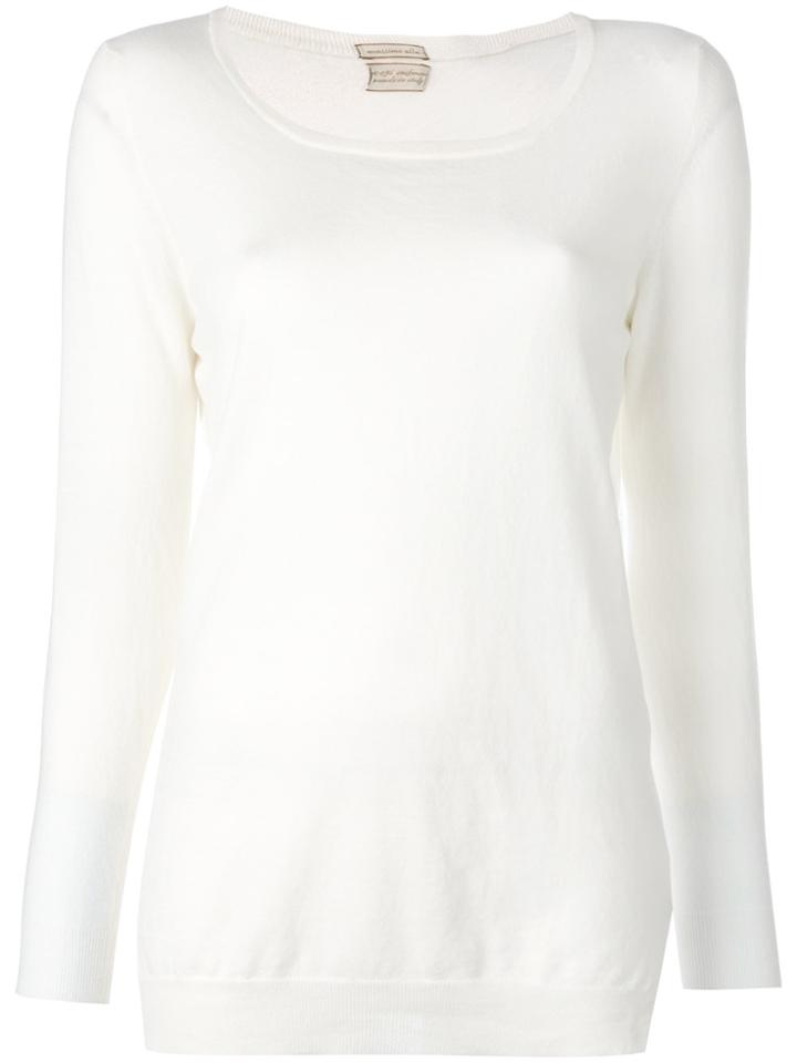 Massimo Alba Cashmere Side Slit Hem Sweater - White