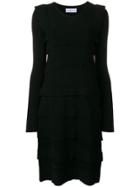 Carven Pleat Detail Knitted Dress - Black