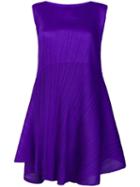 Pleats Please By Issey Miyake Pleated Asymmetric Dress - Purple