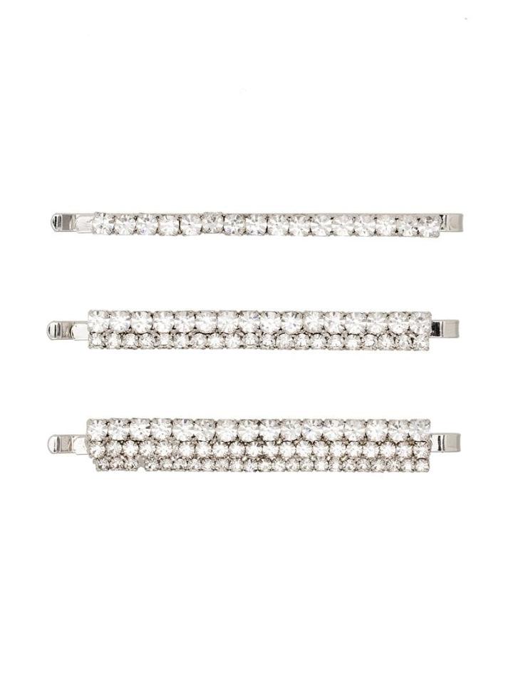 Alessandra Rich Set Of Three Crystal-embellished Hair Slides -