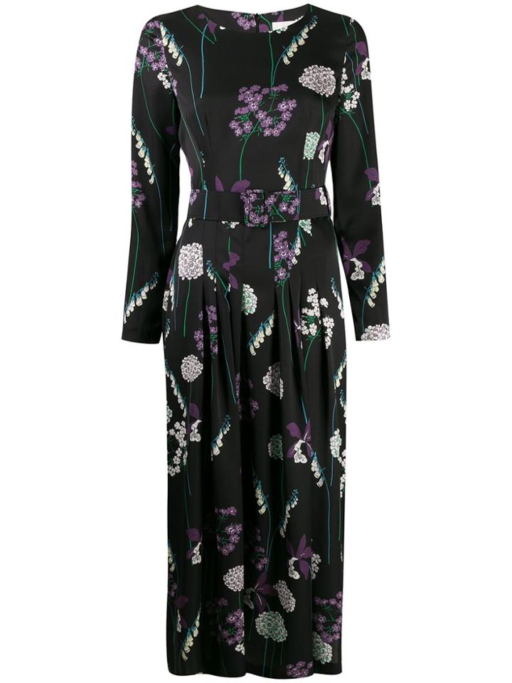 Goat Josephine Foxglove Print Dress - Black
