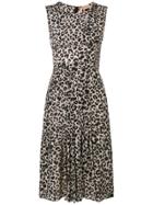 No21 Flared Leopard Print Dress - Nude & Neutrals
