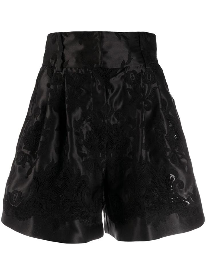 Dolce & Gabbana High Rise Jacquard Shorts - Black