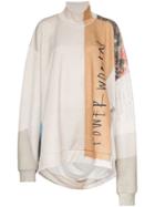 Marques'almeida Printed Oversized Cotton-blend Jumper - Nude &