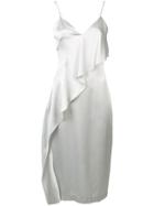 Cushnie Et Ochs Spaghetti Strap Ruffle Dress - Grey