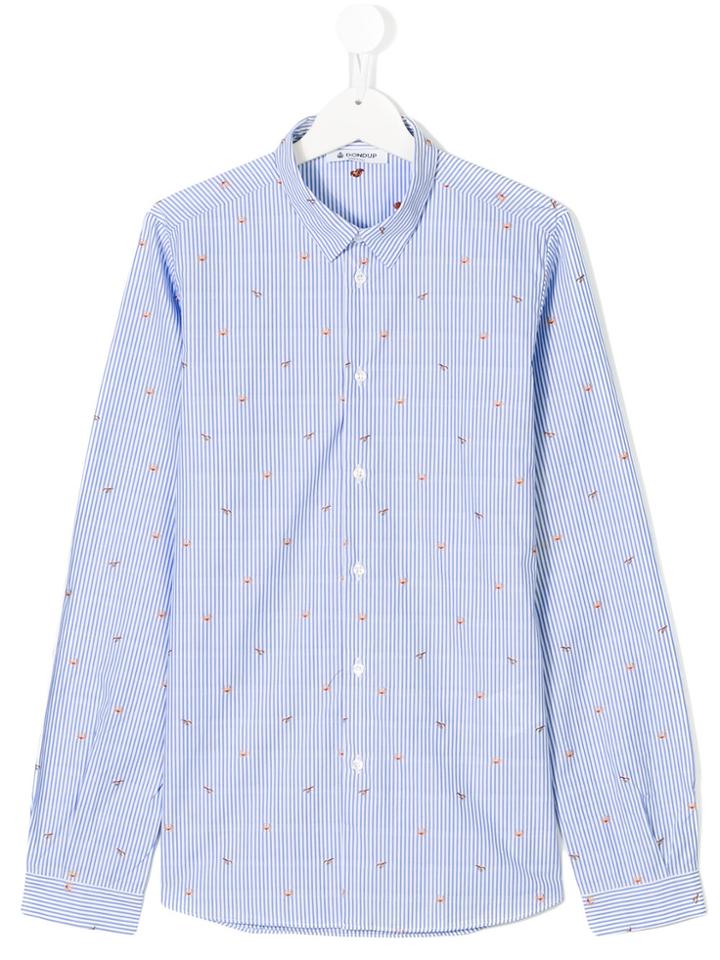 Dondup Kids Crustacean Embroidered Shirt - Blue