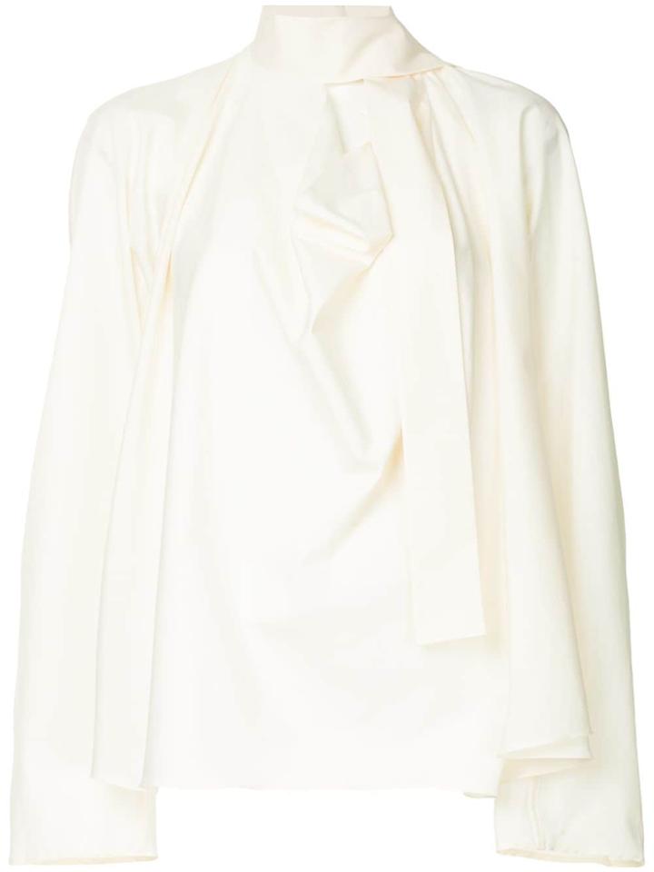 Lemaire Bow Tie Neck Blouse - White